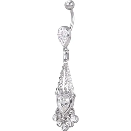 Piercing nombril Crystal Evolution Swarovski Coeur et Goutte