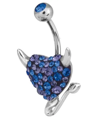 Piercing nombril Crystal Evolution Swarovski Coeur endiablé Bleu