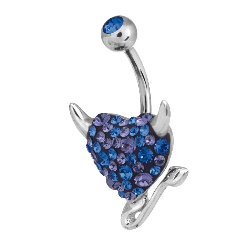 Piercing nombril Crystal Evolution Swarovski Coeur endiablé Bleu