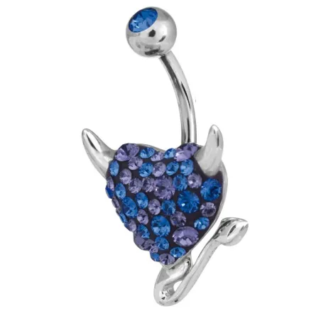 Piercing nombril Crystal Evolution Swarovski Coeur endiablé Bleu