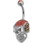 Piercing nombril Crystal Evolution Swarovski Crâne Titane G23 Rose