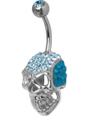 Piercing nombril Crystal Evolution Swarovski Crâne Titane G23 vert turquoise