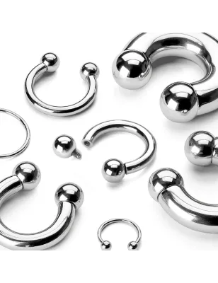 Piercing fer à cheval acier (oreille, téton, septum)