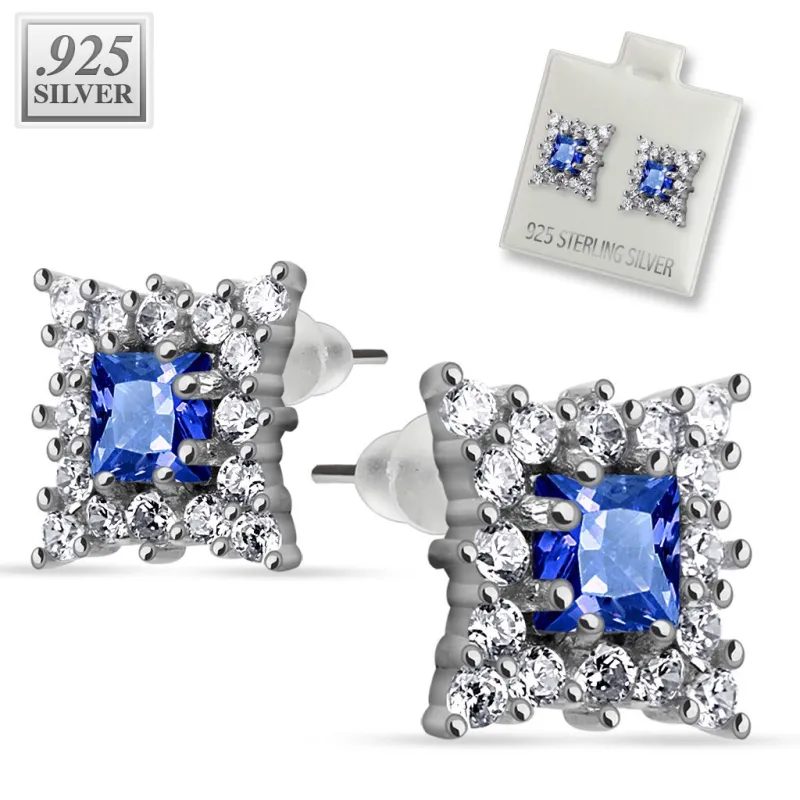 Paire boucles d'oreille argent rectangulaire Paire boucles d'oreille argent rectangulaire