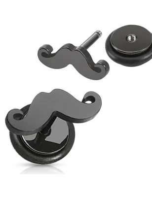 Piercing oreille faux plug moustache