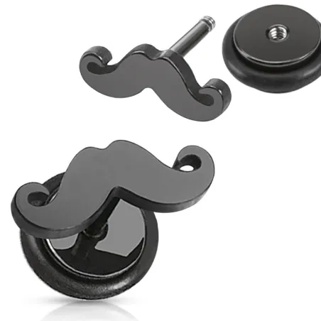 Piercing oreille faux plug moustache