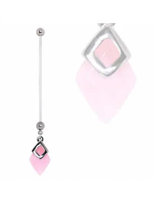 Piercing nombril de grossesse quartz rose