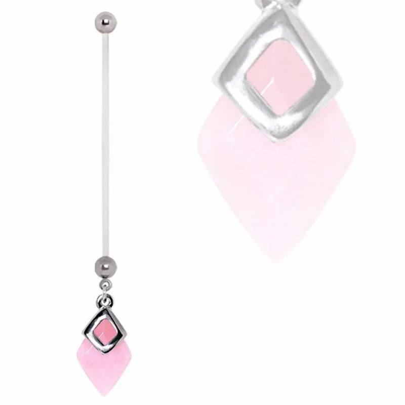 Piercing nombril de grossesse quartz rose