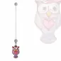 Piercing nombril de grossesse hibou coeur rose