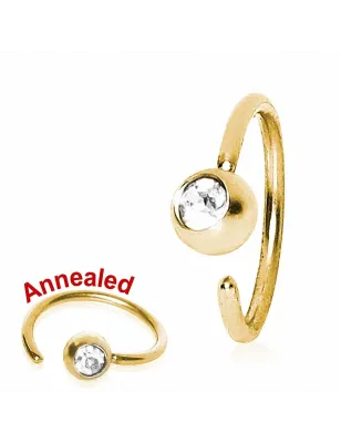 Piercing nez anneau doré avec strass