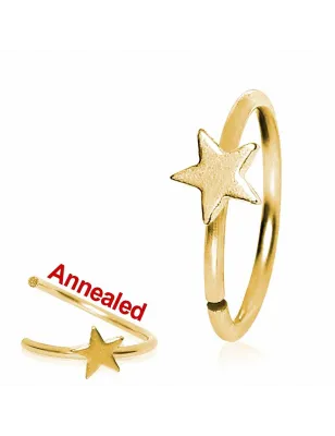 Piercing nez anneau doré avec étoile