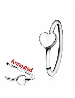 Piercing nez anneau avec coeur