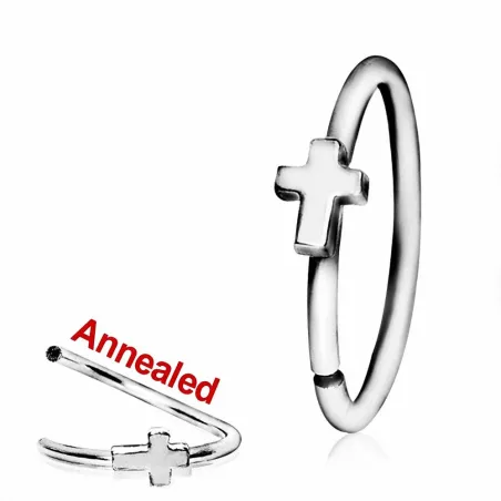 Piercing nez anneau avec croix