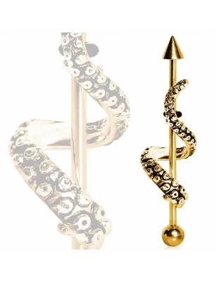 Piercing industriel tentacule dorée