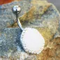 Piercing nombril pierre druse blanche