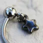 Piercing nombril double pendentif lune et étoile
