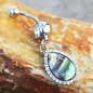 Piercing nombril larme nacre abalone