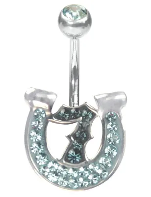 Piercing nombril Crystal Evolution Swarovski Lucky 7 Bleu