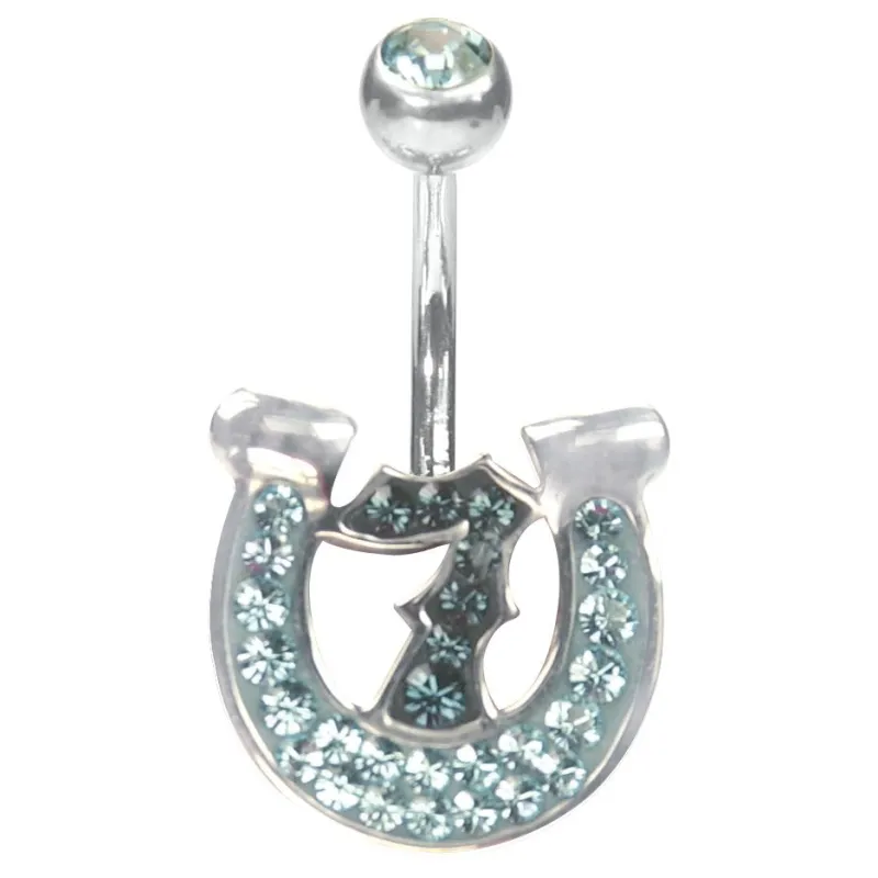 Piercing nombril Crystal Evolution Swarovski Lucky 7 Bleu