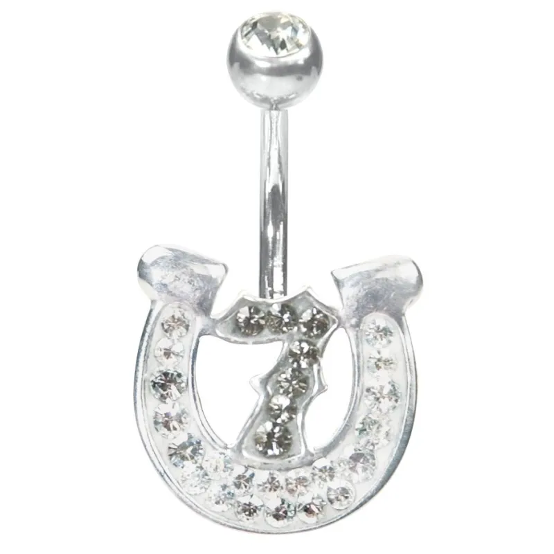 Piercing nombril Crystal Evolution Swarovski Lucky 7 Blanc