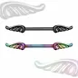 Piercing téton ailes d'ange colorées