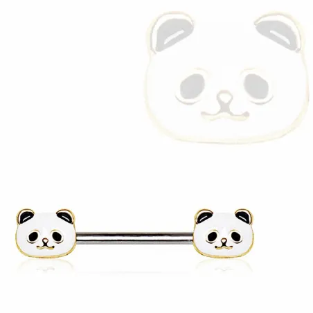 Piercing téton panda dorés