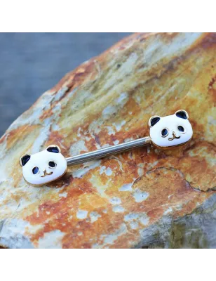 Piercing téton panda dorés