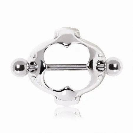 Piercing téton bouclier trèfle