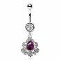 Piercing nombril style victorien larme violette
