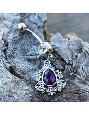 Piercing nombril style victorien larme viotte