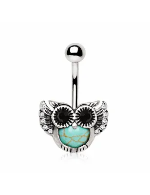 Piercing nombril hibou turquoise