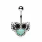 Piercing nombril hibou turquoise
