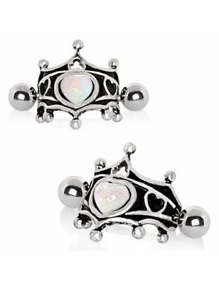 Piercing oreille cartilage hélix manchette couronne médiévale