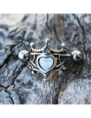 Piercing oreille cartilage hélix manchette couronne médiévale