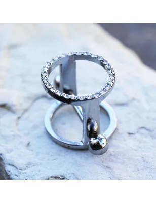 Piercing téton bouclier cylindre gemmes