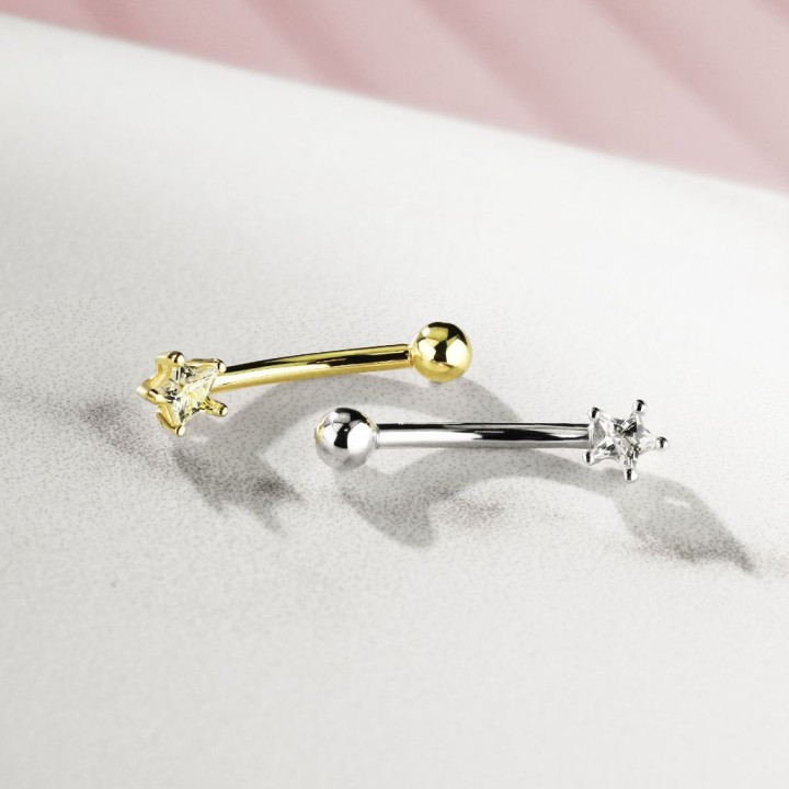 Piercing arcade étoile Or blanc 14 Carats