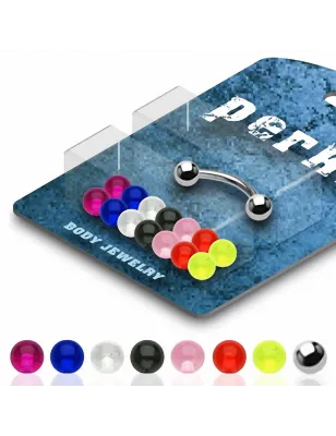Pack Piercing Arcade Acier chirurgical Billes Acrylique - Bijou Piercing pour Arcade