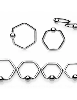 Piercing anneau Captif Hexagone