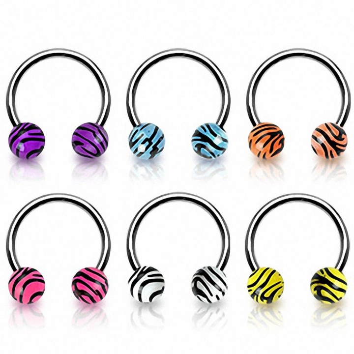 Piercing Fer à cheval Billes Zébrées