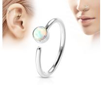 Piercing nez anneau opale blanche