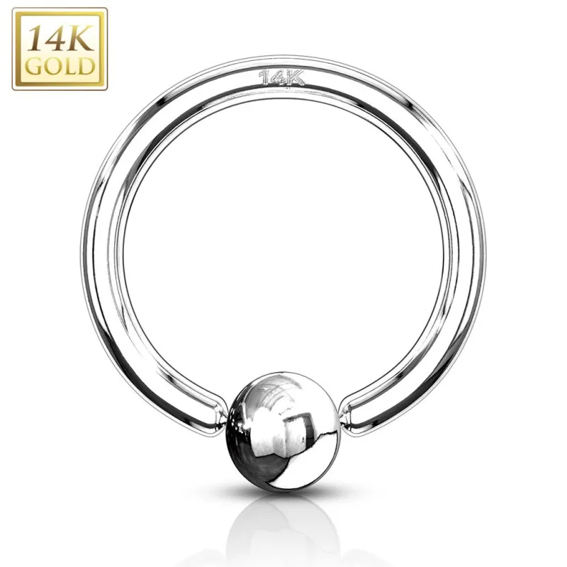 Piercing oreille teton anneau captif Or Blanc 14 Carats Piercing oreille teton anneau captif Or Blanc 14 Carats