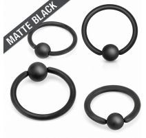 Piercing anneau captif noir mat