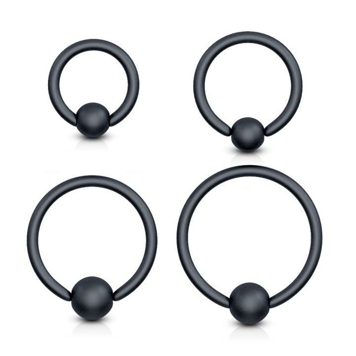 Piercing anneau captif noir mat