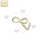 Piercing nez Or jaune 14 carats infini tige en L