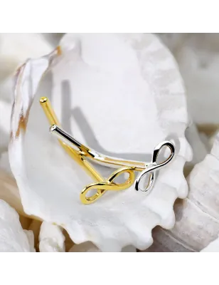 Piercing nez Or blanc 14 carats infini tige en L
