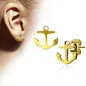Paire boucles d'oreilles clous ancre marine doré Paire boucles d'oreilles clous ancre marine doré