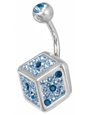 Piercing nombril Crystal Evolution Swarovski Dé bleu