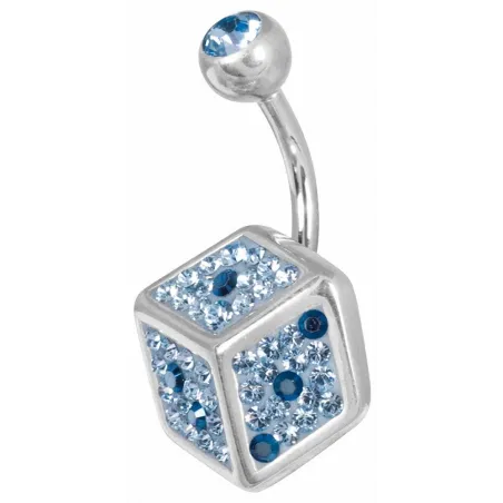 Piercing nombril Crystal Evolution Swarovski Dé bleu