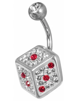 Piercing nombril Crystal Evolution Swarovski Dé rouge