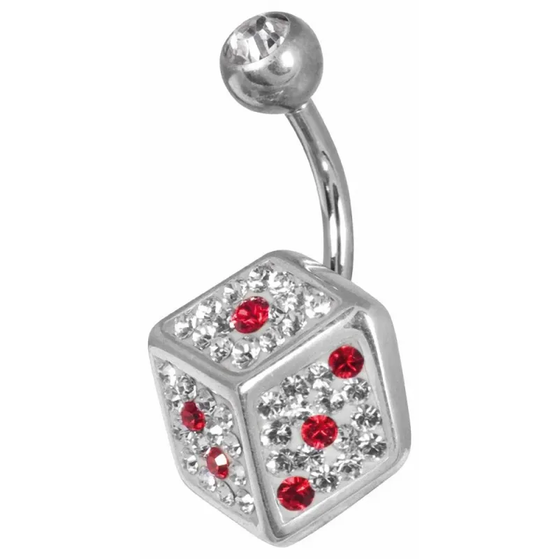 Piercing nombril Crystal Evolution Swarovski Dé rouge